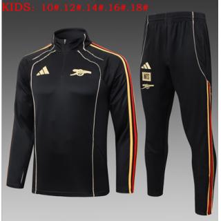 Chándal Arsenal 2025/26(Retro Black Half zipper ) - NIÑOS